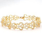 10MM 10k Yellow Gold 1.05CT Diamond Butterfly Style Bracelet 7.8g Armlet - 7Inch