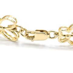 10MM 10k Yellow Gold 7Inch 1.05CTW Natural Round Diamond 7.8g Butterfly Bracelet