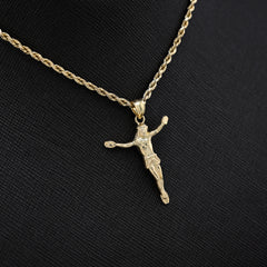 10k Yellow Gold Diamond-Cut Unisex Anchor Cross Crucifix Pendant 1.3g Charm