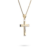 1/10th 10k Gold Bonded 925 Two Tone Cross Crucifix Pendnat Religious 3.3gm Charm