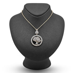 10k Yellow Gold 3.5CTW Round/Baguette Diamond "Forever Rich" Tree Pendant 15.4gm