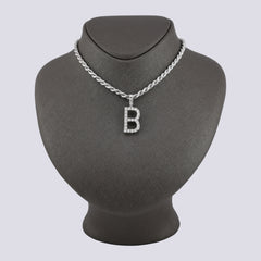 925 Silver Real Natural Diamonds 2 Grams All Initial Alphabets Pendant Letter Charm