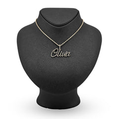 Fine 10k Yellow Gold 1CTW Natural Diamond Name "Olivia" Letter Pendant 3g Charm