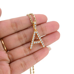 925 Silver Real Natural Diamonds 2 Grams All Initial Alphabets Pendant Letter Charm