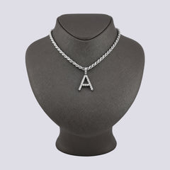 925 Silver Real Natural Diamonds 2 Grams All Initial Alphabets Pendant Letter Charm