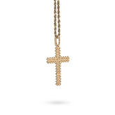 Pure 10k Yellow Gold 1.2CTW Natural Diamond Cluster Cross Pendant 2.2gms Charm