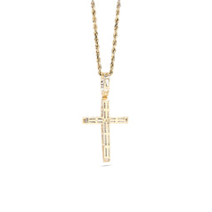 10k Yellow Gold 0.45 CTW Natural Diamond Cross Pendant Religious 4g Charm