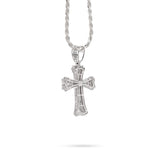10k White Gold 0.5CT Natural Diamond ICED OUT Cross Pendant 5.7g Spiritual Charm