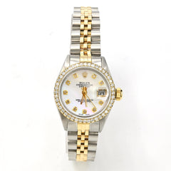 Original 26MM Rolex Datejust SS 1.25CTW Diamond Bezel Jubilee Green Face Watch