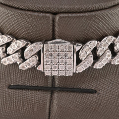 14MM 925 Silver 6CTW Natural 1 Row Diamond 87.5g Cuban Chain 22 Inch Necklace