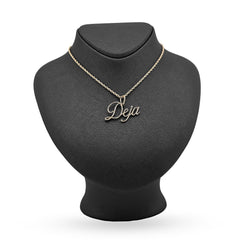 10k Yellow Gold 1CTW Natural Diamond "Deja" Name Letter Pendant 3g Custom Charm
