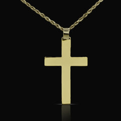 10k Yellow Gold Religious Plain Cross Pendant 5.5g Charm For Mens Womens