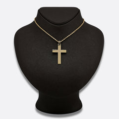 10k Yellow Gold Religious Plain Cross Pendant 5.5g Charm For Mens Womens
