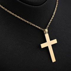 10k Yellow Gold Religious Plain Cross Pendant 5.5g Charm For Mens Womens