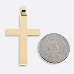 10k Yellow Gold Religious Plain Cross Pendant 5.5g Charm For Mens Womens