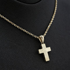 Pure 10k Yellow Gold Religious Cross Charm Pendant 1.2g Unisex Adults Charm