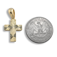Pure 10k Yellow Gold Religious Cross Charm Pendant 1.2g Unisex Adults Charm