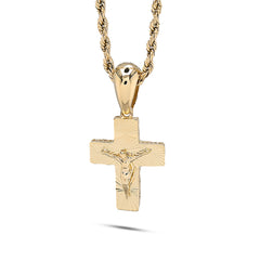 10k Yellow Gold Religious Crucifix Cross Pendant 1.5g Unisex Adults Charm
