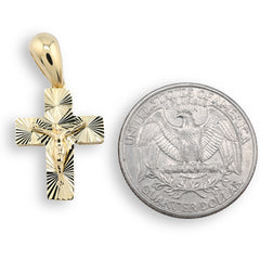 10k Yellow Gold Religious Crucifix Cross Pendant 1.5g Unisex Adults Charm