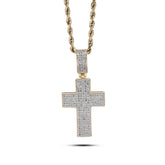 10k Yellow Gold 0.53 CTW Natural Diamond Religious Cross Pendant 3.7g Charm