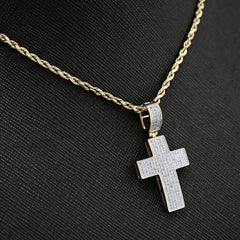 10k Yellow Gold 0.53 CTW Natural Diamond Religious Cross Pendant 3.7g Charm