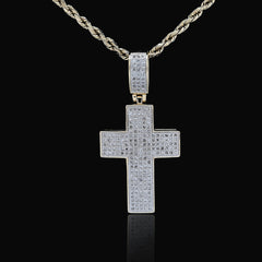 10k Yellow Gold 0.53 CTW Natural Diamond Religious Cross Pendant 3.7g Charm
