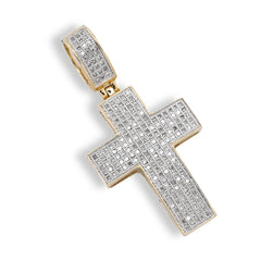 10k Yellow Gold 0.53 CTW Natural Diamond Religious Cross Pendant 3.7g Charm