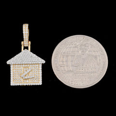 Pure 10k Yellow Gold 0.62CT Natural Diamond Trap House Pendant 2.8g HipHop Charm