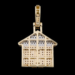 Pure 10k Yellow Gold 0.62CT Natural Diamond Trap House Pendant 2.8g HipHop Charm