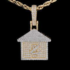 Pure 10k Yellow Gold 0.62CT Natural Diamond Trap House Pendant 2.8g HipHop Charm