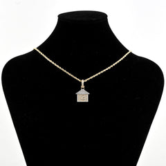 Pure 10k Yellow Gold 0.62CT Natural Diamond Trap House Pendant 2.8g HipHop Charm