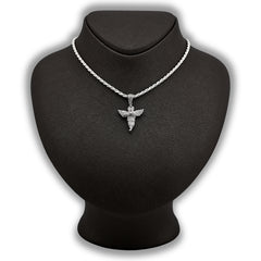 Sterling Silver 0.45 CTW Natural Diamond Angel Pendant 3.3g Unisex Adults Charm