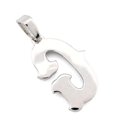 925 Silver 1.75CTW Natural Diamond Round/Baguette Initial "G" Pendant 8.5g Charm
