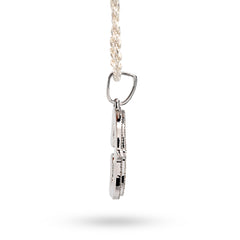 925 Silver 1.75CTW Natural Diamond Round/Baguette Initial "G" Pendant 8.5g Charm