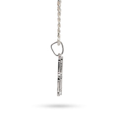 925 Silver 2 CTW Natural Diamond Round/Baguette Initial "N" Pendant 11.9g Charm