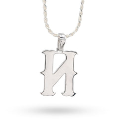 925 Silver 2 CTW Natural Diamond Round/Baguette Initial "N" Pendant 11.9g Charm