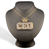 10k Yellow Gold 16CTW Round/Baguette Diamond CEO w/ Crown Bail Pendant 46.8gms