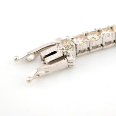 3MM 10k White Gold 7 Inch 5.5CTW Natural Diamond Tennis Bracelet 11.2gms