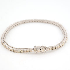 3MM 10k White Gold 7 Inch 5.5CTW Natural Diamond Tennis Bracelet 11.2gms