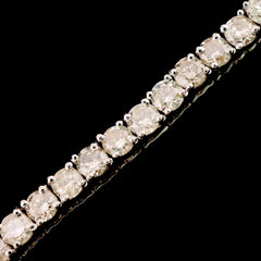 3MM 10k White Gold 7 Inch 5.5CTW Natural Diamond Tennis Bracelet 11.2gms