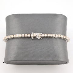 3MM 10k White Gold 7 Inch 5.5CTW Natural Diamond Tennis Bracelet 11.2gms