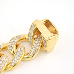 17MM 10k Yellow Gold 8.5 Inch 10CTW Natural Diamond Mens Cuban Bracelet 91.2gms