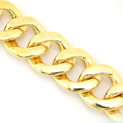 17MM 10k Yellow Gold 8.5 Inch 10CTW Natural Diamond Mens Cuban Bracelet 91.2gms