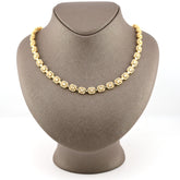 8MM 10k Yellow Gold 12CTW Baguette Diamond Square Tennis Chain 35.7g 21.5 Inches
