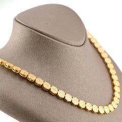 8MM 10k Yellow Gold 20 Inch 18CTW Round/Baguette Diamond Tennis Chain 58.3gms