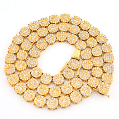 8MM 10k Yellow Gold 20 Inch 18CTW Round/Baguette Diamond Tennis Chain 58.3gms