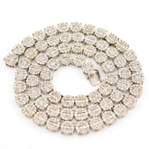 7MM 10k White Gold 16CTW Natural Round/Baguette Diamond 47.5g 20In Tennis Chain