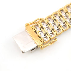 9MM 10k Yellow Gold 2CTW Natural Triple Row Diamond 24g Tennis Bracelet 8 Inch