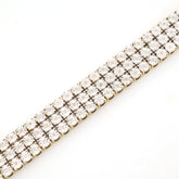 9MM 10k Yellow Gold 2CTW Natural Triple Row Diamond 24g Tennis Bracelet 8 Inch