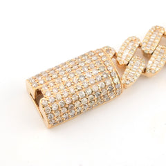 13MM 10k Yellow Gold 12CTW Pure Round/Baguette Diamond 55.7g 8In Cuban Bracelet